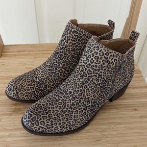 Lucky Brand Basel Leopard Print Ankle Booties - Size 8M
